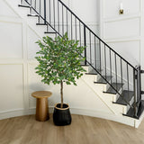 4ft Artificial Ficus Silk Tree Fake Plant Potted for Home Decor (Green)