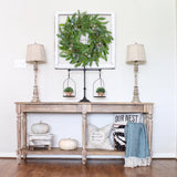 Artificial Greenery Magnolia Leaf Silk Wreath with Berries - 24"