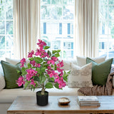 Purple Artificial Bougainvillea Flowers Trees Potted for Home Decor - 26.3”