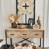 24“ Fall Artificial White Hydrangea Wreath for Front Door