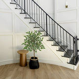 3ft Artificial Ficus Silk Tree Fake Plant Potted for Home Decor (White)