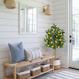 Artificial Lemon Trees Faux Citrus Tree Potted with White Ceramic Pot - 4ft