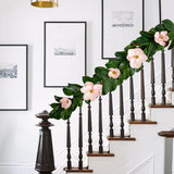 Artificial Pink Magnolia Flowers Garland Greenery Vine - 5FT