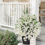 White Artificial Bougainvillea Flowers Long Stems Branches - 33.5"