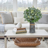 19" Artificial Eucalyptus Plant Faux Greenery Potted in Metal Vase