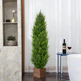 4ft Artificial Cedar Trees Fake Shrubs Cypress Trees for Outdoor Decor