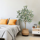 Artificial Eucalyptus Tree Potted Silk Plant with Green Burgundy - 5ft