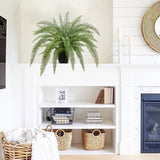 Artificial Boston Fern Potted Plant in Black Pot for Home Decor