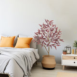 Artificial Eucalyptus Tree Potted Silk Plant with Red Burgundy - 4ft