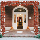Artificial Eucalyptus Leaves Garland Fall Decor - Red
