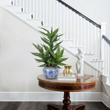 Artificial Lucky Bamboo Plant Potted in Blue and White Ceramic Pot -  20"