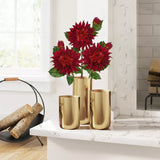 Red Artificial Silk Dahlia Flowers with 6.1" Blooms for Home Decor