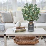 19" Artificial Eucalyptus Plant Faux Potted in Metal Vase