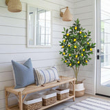Artificial Lemon Trees Faux Citrus Tree Potted with White Ceramic Pot - 5ft