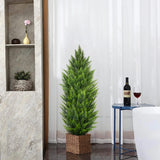 4ft Artificial Cedar Topiary Trees Fake Shrubs Cypress Trees - 2pcs