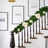 Artificial White Magnolia Flowers Garland Greenery Vine - 5FT