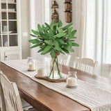 15.4" Artificial Long Narrow-leaf Eucalyptus with Faux Water in Glass Vase