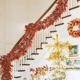 Artificial Eucalyptus Leaves Garland Fall Decor - Red