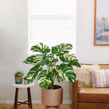 2ft Artificial Monstera Plant Faux Monstera Deliciosa Plant in Black Pot - 2pcs