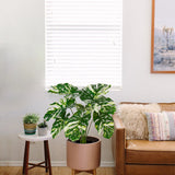 17" Artificial Monstera Plant Faux Monstera Deliciosa Plant in Black Pot - 2pcs