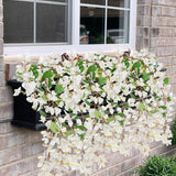 White Artificial Bougainvillea Flowers Long Stems Branches - 33.5"