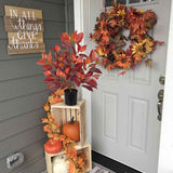 Artificial Fall Small Elm Tree with Realistic Red Orange Leaves