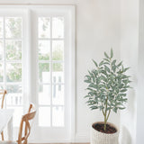 Artificial Eucalyptus Tree Faux Plant Potted in White Pot – 4FT