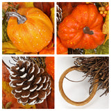 Artificial Teardrop Swag with Fake Pumpkins Fall Decoration