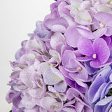 Artificial Hydrangea Flowers with Vase Latex Water for Home Decor - Purple