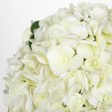 Artificial Hydrangea Flowers with Vase Latex Water for Home Decor - White
