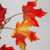 32" Red Artificial Fall Maple Leaf Stems Branches - 3pcs